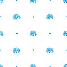 Vector polygonal minimalistic mammoth seamless pattern