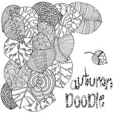 Hand drawn doodle Autumn leaves