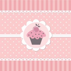 Pink baby background with cupcake N2
