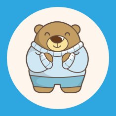 animal bear winter cartoon theme elements