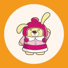 animal rabbit winter cartoon theme elements N3
