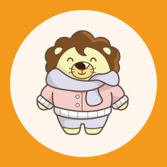 animal lion winter cartoon theme elements