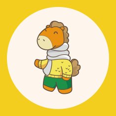 animal horse winter cartoon theme elements
