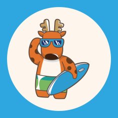 animal moose summer cartoon theme elements