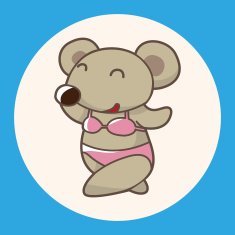 animal mouse summer cartoon theme elements