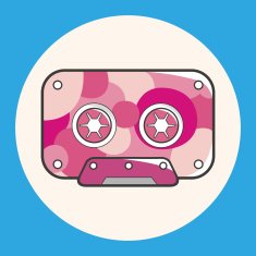 Audiotape theme elements vector eps N37