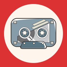 Audiotape theme elements vector eps N38