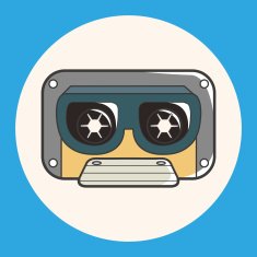 Audiotape theme elements vector eps N39