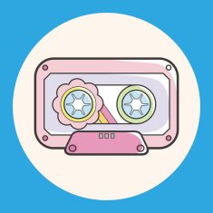 Audiotape theme elements vector eps N41