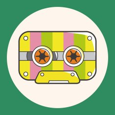 Audiotape theme elements vector eps N43
