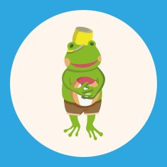 animal frog summer cartoon theme elements N2
