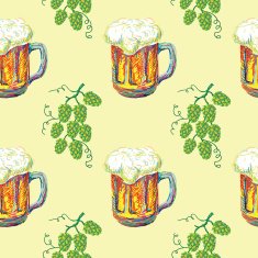 Germany seamless pattern Oktoberfest beer and hop