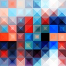 Abstract geometric pattern of circles and squares