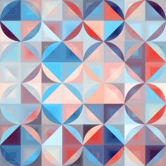 Abstract geometric pattern of circles and squares N2