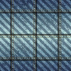 Jeans patchwork with diagonal grunge strikes