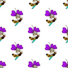 seamless pattern with bee - 5 N2