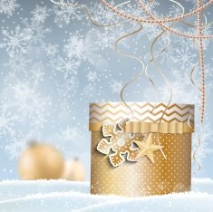 golden giftbox christmas motive