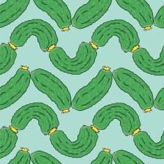 seamless pattern with green cucumbers