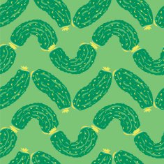 seamless pattern with green cucumbers N5