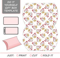 Favor gift box die cut Box template