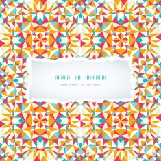 Colorful triangle torn paper frame seamless pattern background