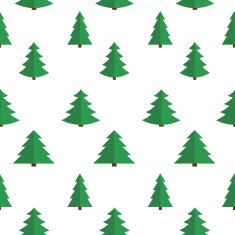 Christmas Flat Tree Seamless Pattern Background Vector Illustrat N4