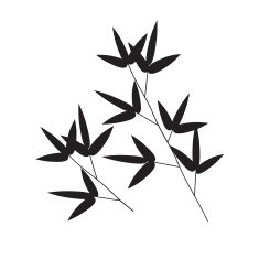 Stems and Bamboo Leaves Background Vector Illustration N2