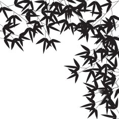 Stems and Bamboo Leaves Background Vector Illustration N3