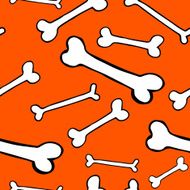 Vector seamless pattern with hand drawn bones
