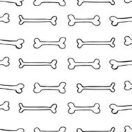 Vector seamless pattern with hand drawn bones N3