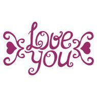 Love you lettering with floral ornament N4