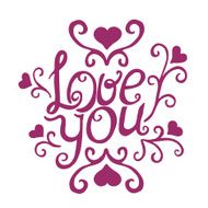Love you lettering with floral ornament N5