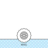 Tractor wheel icon Tire service sign N5
