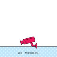 Video monitoring icon Camera cctv sign N2