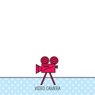 Video camera icon Retro cinema sign N9