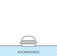 Vegetarian burger icon Fast food sign N3