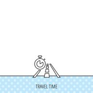 Travel time icon Road with timer sign N5
