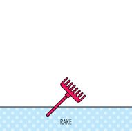 Rake icon Gardening equipment sign N6