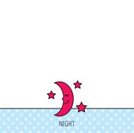 Night or sleep icon Moon and stars sign N13