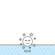 Moon and stars icon Night or sleep sign N3
