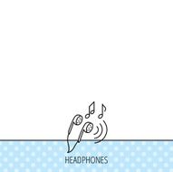 Headphones icon Musical notes signs N4