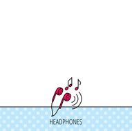Headphones icon Musical notes signs N5