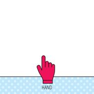 Click hand icon Press or push pointer sign N3