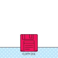 Floppy disk icon Retro data storage sign N3