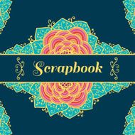 Scrapbook background with flowers Vector illustration