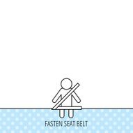 Fasten seat belt icon Human silhouette sign N4