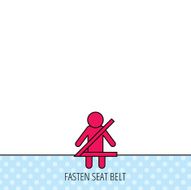 Fasten seat belt icon Human silhouette sign N5