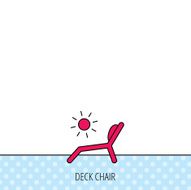 Deck chair icon Beach chaise longue sign N3