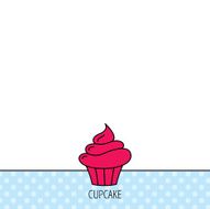 Cupcake icon Dessert cake sign N3
