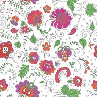 Seamless hand-drawn floral pattern Vector illustration